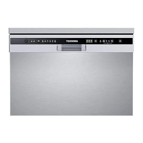 TOSHIBA Dishwasher   Dw 13F8Af(Ss) Eg  Silver Sts Door   6 Programs   Free Standing, Auto Open Dry, Noise Level 47 Db(A), Half Load, Led Interior Light Silver 13Place Set