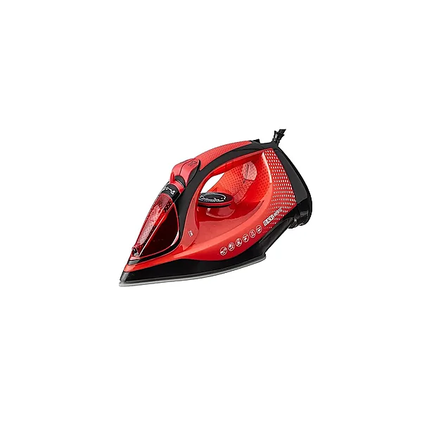 Black & White Steam Iron SI 2300, Unpaste Base, 10 Sec To Heat, Cleaning While Ironing, Heat Control, 2200 Watt, Black (International Warranty)