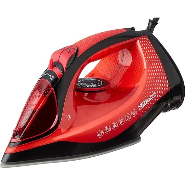 Black & White Steam Iron SI 2300, Unpaste Base, 10 Sec To Heat, Cleaning While Ironing, Heat Control, 2200 Watt, Black (International Warranty)