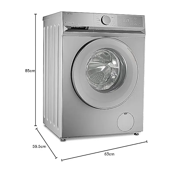 Toshiba   Washing Machine   Automatic   Tw Bl90A4Eg(Ss)   Inverter  Steam  Smart Control (Wifi) 8 Kg Silver
