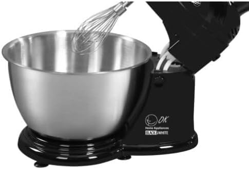 Black & White Egg Beater with Kneader, 4 Litre, 280 Watt, Black, 3500