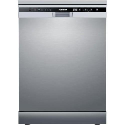 TOSHIBA Dishwasher   Dw 13F8Af(Ss) Eg  Silver Sts Door   6 Programs   Free Standing, Auto Open Dry, Noise Level 47 Db(A), Half Load, Led Interior Light Silver 13Place Set