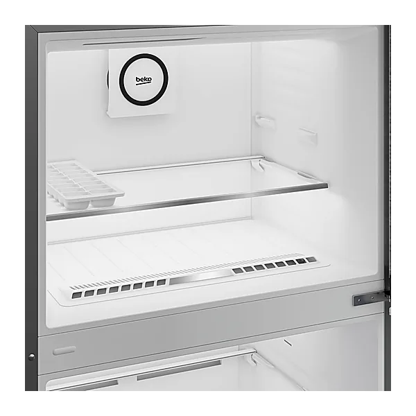 Beko Neo Frost Refrigerator   367 Liters Net   Digital Screen   Dual Cooling   ProSmart Inverter Motor   Harvest Fresh   Brushed Silver   70 cm Width   RDNE420K02D IDTEG