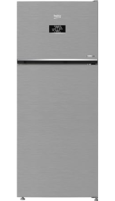 Beko Neo Frost Refrigerator   367 Liters Net   Digital Screen   Dual Cooling   ProSmart Inverter Motor   Harvest Fresh   Brushed Silver   70 cm Width   RDNE420K02D IDTEG