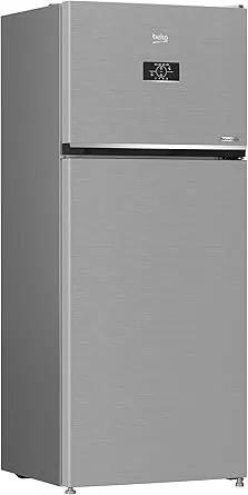 Beko Neo Frost Refrigerator   367 Liters Net   Digital Screen   Dual Cooling   ProSmart Inverter Motor   Harvest Fresh   Brushed Silver   70 cm Width   RDNE420K02D IDTEG
