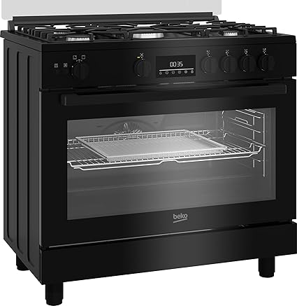 Beko Freestanding Cooker (Fan assisted, Cooling Fan, Gas, 90 cm) BGGR11225GB