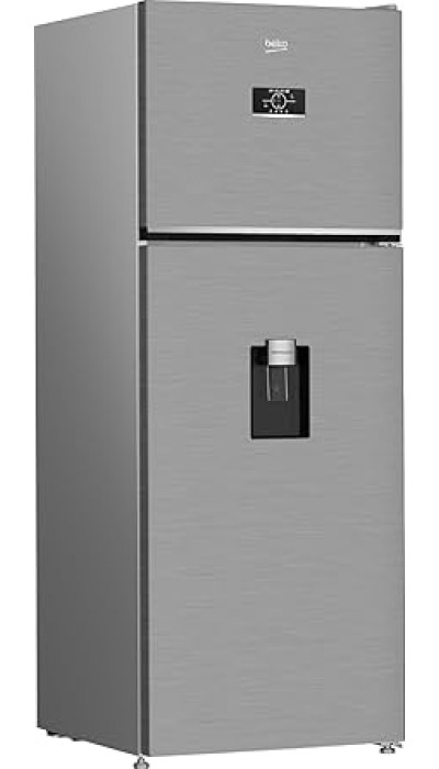 Beko 477 Liters Refrigerator   Double Doors   Harvest Fresh   Inverter Motor   Water Dispenser   Digital Control   B3RDNE500LD B (Brushed Silver)