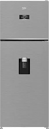 Beko 477 Liters Refrigerator   Double Doors   Harvest Fresh   Inverter Motor   Water Dispenser   Digital Control   B3RDNE500LD B (Brushed Silver)