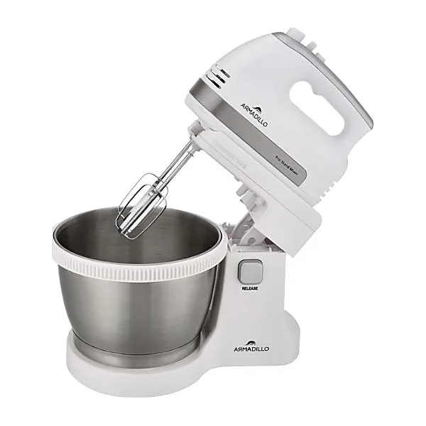 Armadillo mixer, 500 watt, 5 speed, 3.5 liter bowl, White