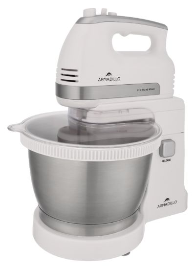 Armadillo mixer, 500 watt, 5 speed, 3.5 liter bowl, White
