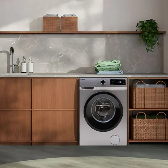 Toshiba Front Load Automatic Washing Machine, 8 Kg, Silver   TW BJ90S2E(SK)