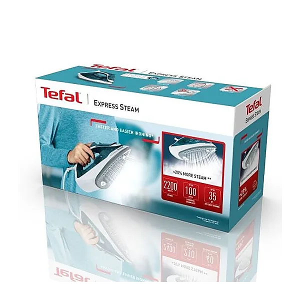 Tefal Express Steam Steam Iron, 2200 Watts, Blue and White   FV2831E2