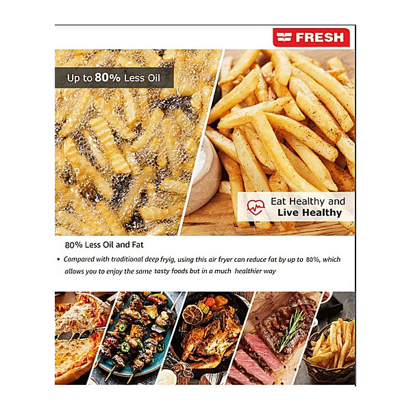 Fresh Air Fryer 2 Doors 9 L FAF D2400B With a Temperature Controller