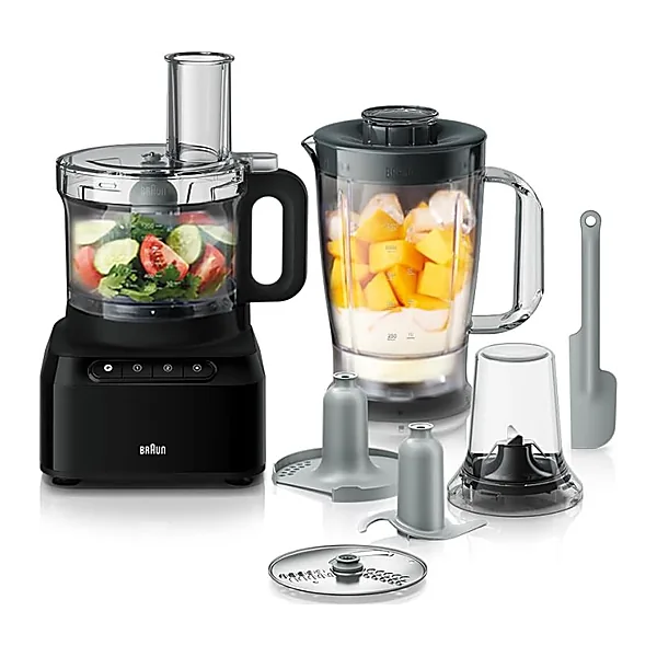 Braun PureEase Food Processor, 800 Watts, Black – International Warranty – FP3132BK