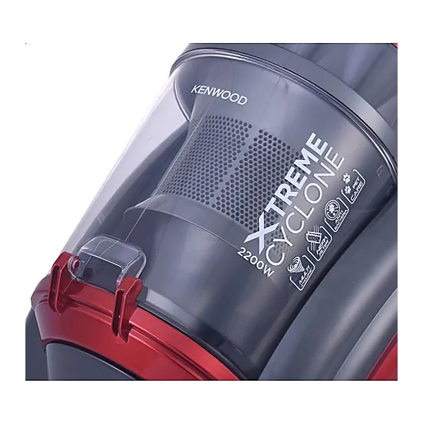 Kenwood Bagless Vacuum Cleaner, 2200 Watt, Black and Red   VBP80.000RG