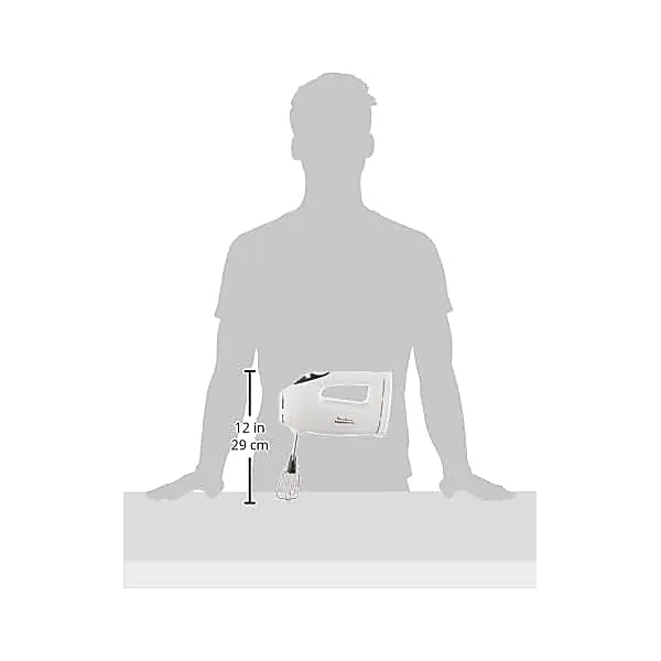Moulinex Master Mix Hand Mixer, 5 Speeds, 425 Watt, White   Grey   HM400BEG