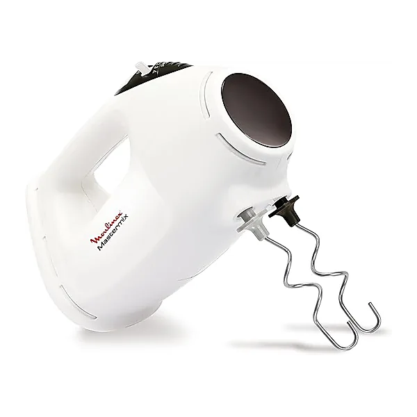 Moulinex Master Mix Hand Mixer, 5 Speeds, 425 Watt, White   Grey   HM400BEG