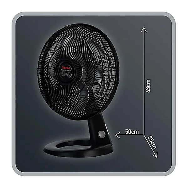 Tefal, Silence Force Desk Fan, 16 Inch, 3 Speeds, Black, VG4110EE