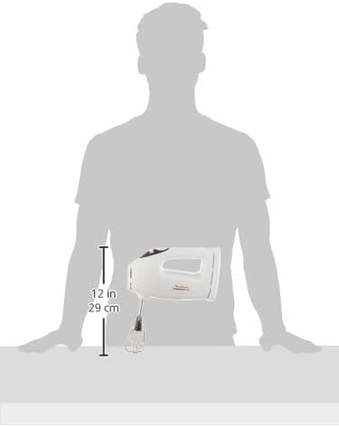 Moulinex Master Mix Hand Mixer, 5 Speeds, 425 Watt, White   Grey   HM400BEG