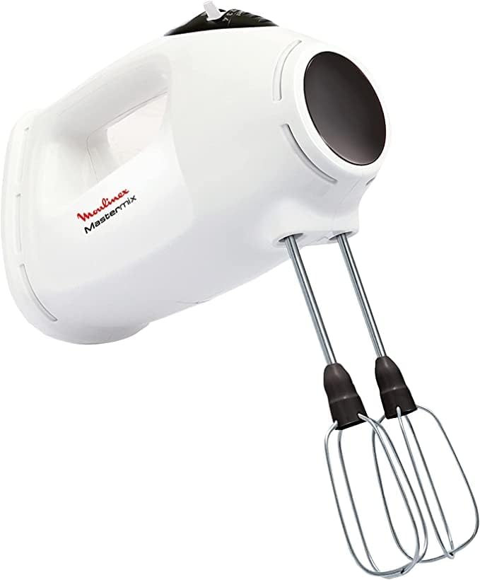 Moulinex Master Mix Hand Mixer, 5 Speeds, 425 Watt, White   Grey   HM400BEG