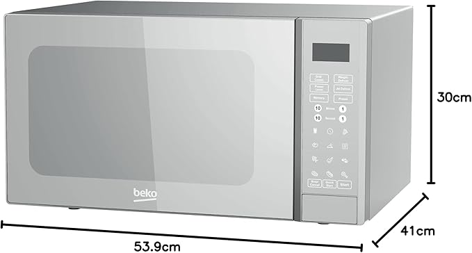 Beko 900W Digital Microwave with Grill, 30 Liter Capacity, Control, Silver