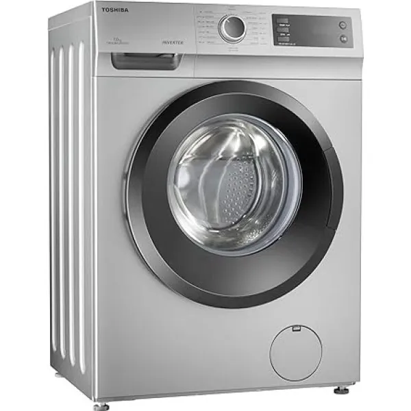 TOSHIBA Washing machine TW BJ80S2EG(SK) Front Loading, THEGREATWAVES, REAL INVERTER, WATER SHIELD FILTER, DRUM CLEAN, QUICK WASH, Full Automatic, 7KG, Silver