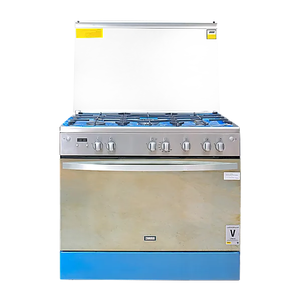 Zanussi Built In Cooker Hob Range, Cookers 5 Burners Cool Max Stainless 2 Daze Safety Fan, Silver, ZCG94396XA