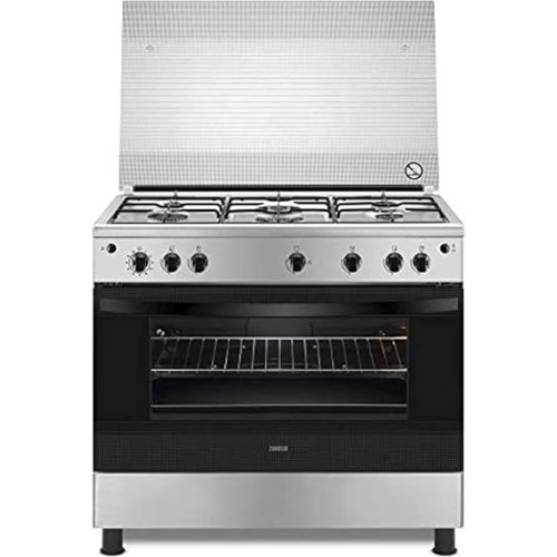 Zanussi Built In Cooker Hob Range, Cookers 5 Burners Cool Max Stainless 2 Daze Safety Fan, Silver, ZCG94396XA