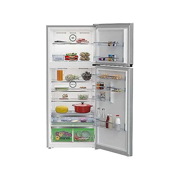 Beko NeoFrost Top Freezer Refrigerator   406 Liters   ProSmart Inverter Motor   Harvest Fresh Technology   Dairy Compartment   Digital Touch Control Tact Display   RDNE455M20XBIDS