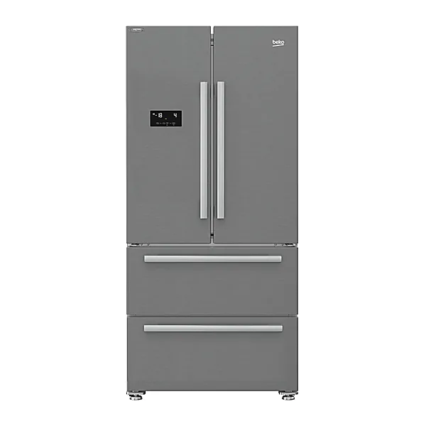 Beko gne60500x no frost stainless steel refrigerator with digital touch screen, 2 doors and 2 drawers, 539 liters   silver