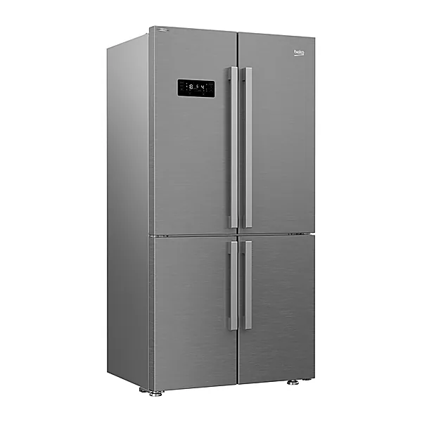 Beko gne60500x no frost stainless steel refrigerator with digital touch screen, 2 doors and 2 drawers, 539 liters   silver