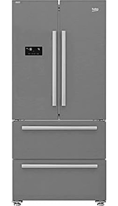 Beko gne60500x no frost stainless steel refrigerator with digital touch screen, 2 doors and 2 drawers, 539 liters   silver