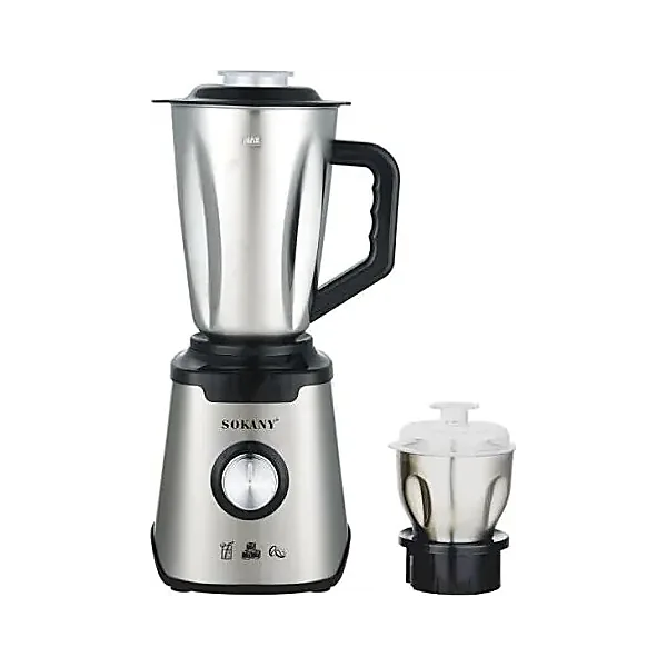 Sokany 2 In 1 Multi Purpose Blender with Grinder, 1.5 Liters, 1000 Watts, Silver and Black   SK 189