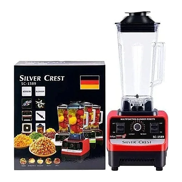 Silver Crest Sc 1589 Commercial Grade Heavy Duty Blender 4500W 2L Large Jar for Juices and Small 1L for Grinding Coffee & Condiment Multi Color