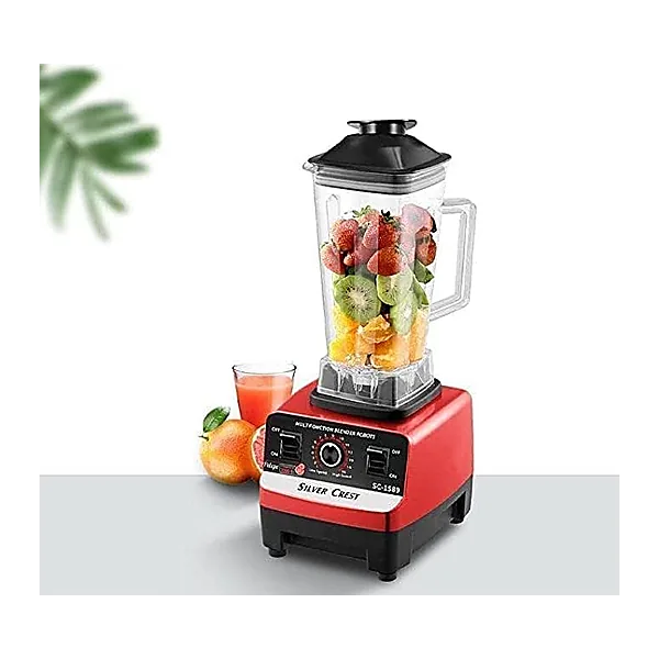 Silver Crest Sc 1589 Commercial Grade Heavy Duty Blender 4500W 2L Large Jar for Juices and Small 1L for Grinding Coffee & Condiment Multi Color