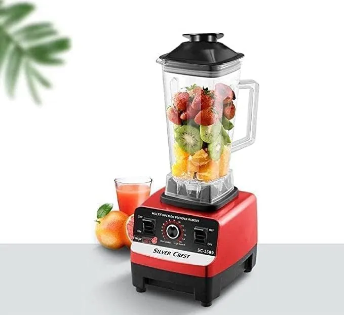 Silver Crest Sc 1589 Commercial Grade Heavy Duty Blender 4500W 2L Large Jar for Juices and Small 1L for Grinding Coffee & Condiment Multi Color