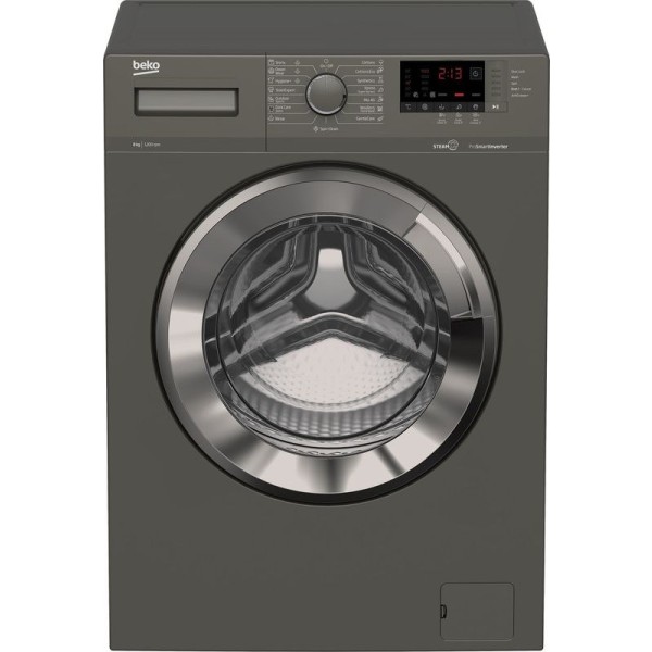 Beko Front Load Inverter Washing Machine, 8 Kg, Grey   WTV 8612 XMCI2