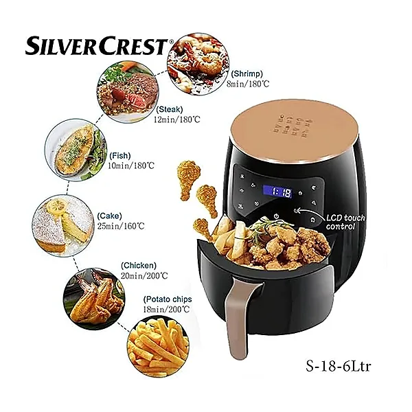 Silver Crest S 18 Air Fryer 2400W 6L   LCD Touch Screen
