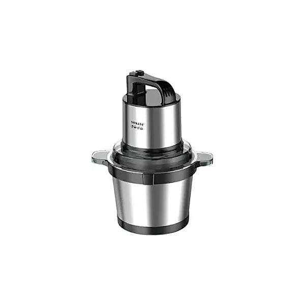 Sokany Stainless Steel Chopper, 4 Liters, 800 Watt, Black and Silver   SK 7028N