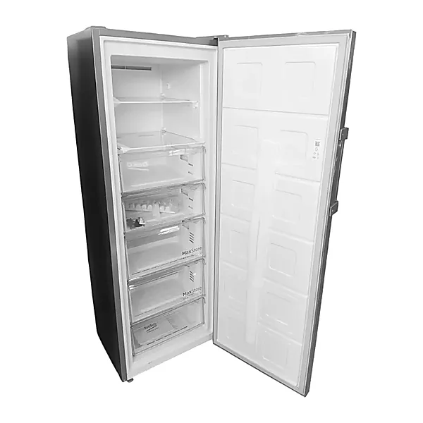 Beko Upright Freezer   260 L Net   No Frost   7 Drawers   Digital   59.7 cm Width   Silver   B3RFNE294X