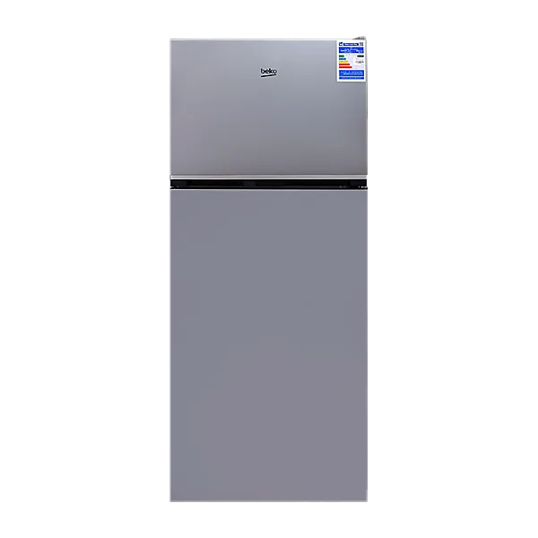 Beko Silver Refrigerator, 390L Net, Top Freezer, Traditional Defrost System, Adjustable Glass Shelves, Fast Cooling, Energy Efficient, Model RDNE420KD
