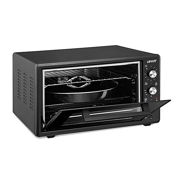 Livon Electric Oven 45 Litres Black Double Grill and Double Glass Fan