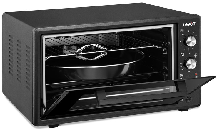 Livon Electric Oven 45 Litres Black Double Grill and Double Glass Fan