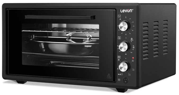Livon Electric Oven 45 Litres Black Double Grill and Double Glass Fan