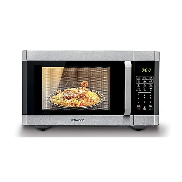 KENWOOD 42L Microwave Oven with Grill, Digital Display, 5 Power Levels, Defrost Function, Stainless Steel, Clock Function 1100W MWM42.000BK Black Silver   International warranty
