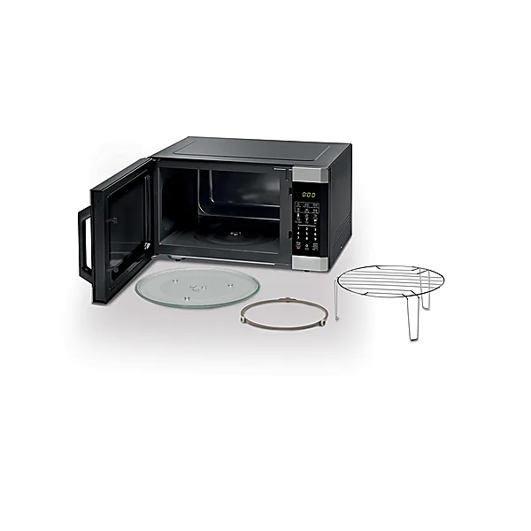 KENWOOD 42L Microwave Oven with Grill, Digital Display, 5 Power Levels, Defrost Function, Stainless Steel, Clock Function 1100W MWM42.000BK Black Silver   International warranty
