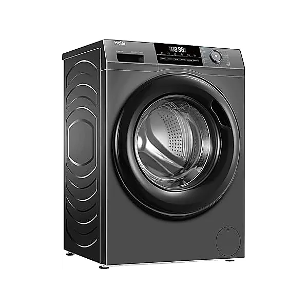 Haier 8 KG Front Loading Washing Machine, 525 mm Super Drum, BLDC Inverter Motor, Laser Welding, Steam, Silver, HW80 BP14929AS6