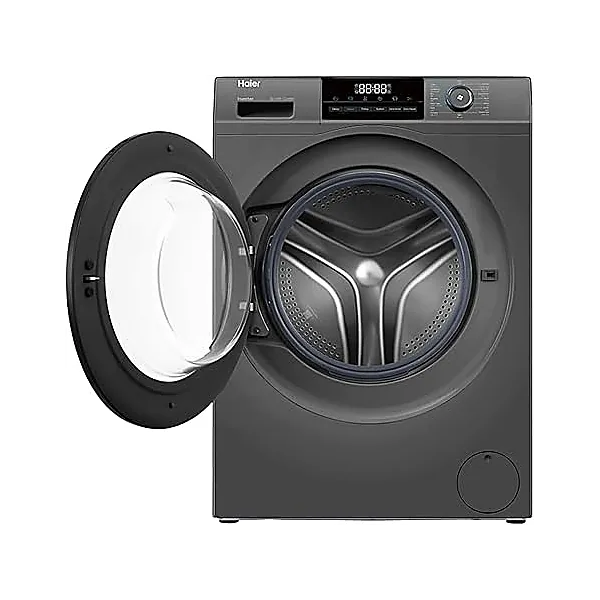 Haier 8 KG Front Loading Washing Machine, 525 mm Super Drum, BLDC Inverter Motor, Laser Welding, Steam, Silver, HW80 BP14929AS6