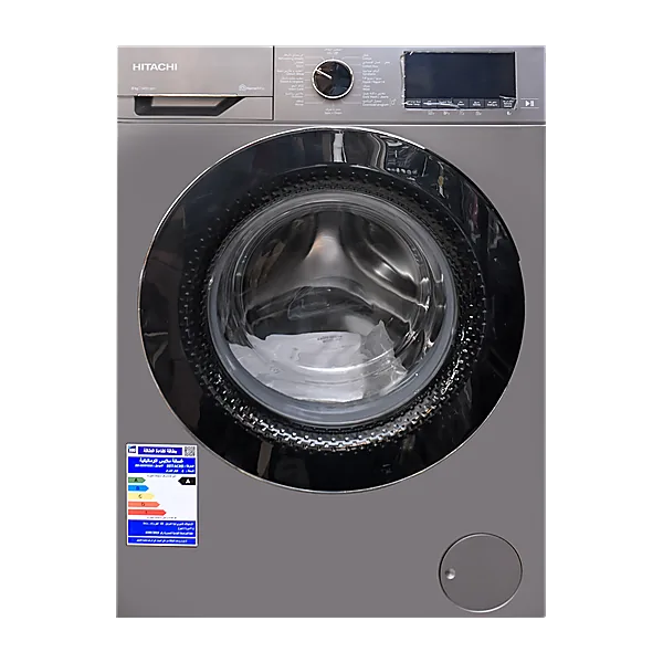 HITACHI Washing Machine 8 kg 1400 rpm Inverter with Steam Gray BD 80YFVEM