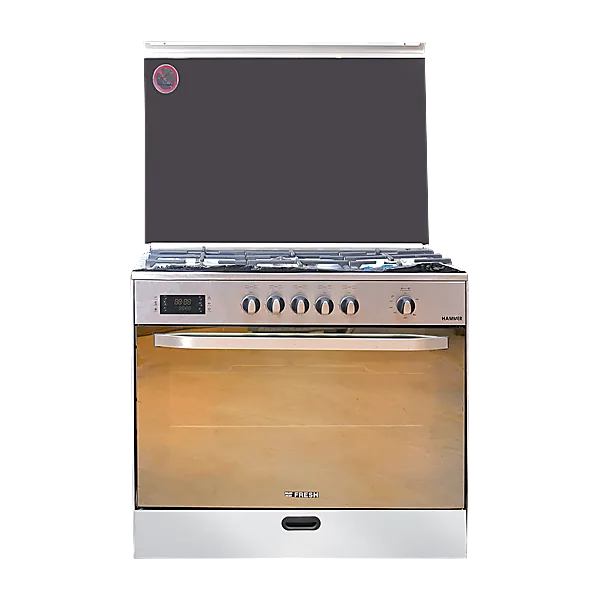 Fresh Hummer 90 60 Gas Cooker  Silver Full Safty Digital Stainless